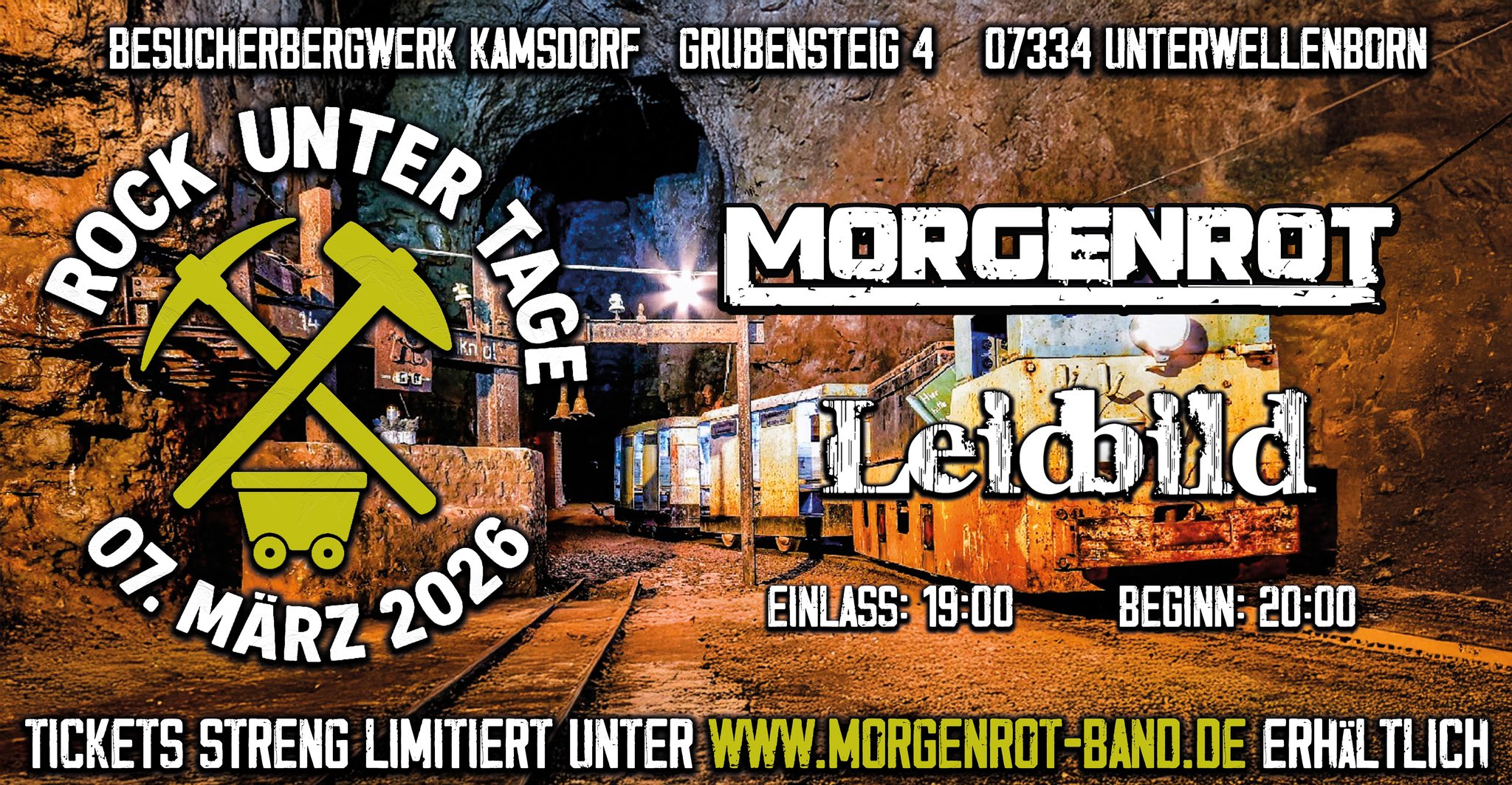 Rock unter Tage mit Morgenrot & Leidbild